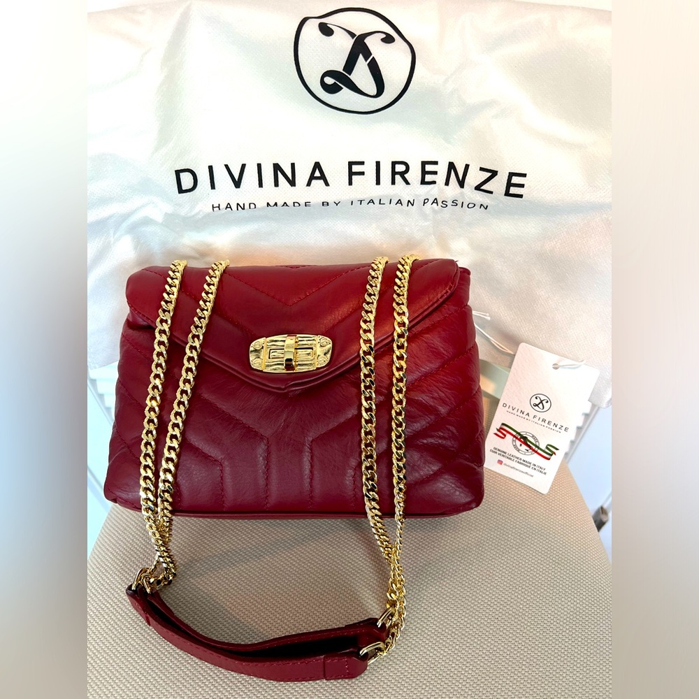 COPY - Crossbody Italian leather handmade bag. Wine color